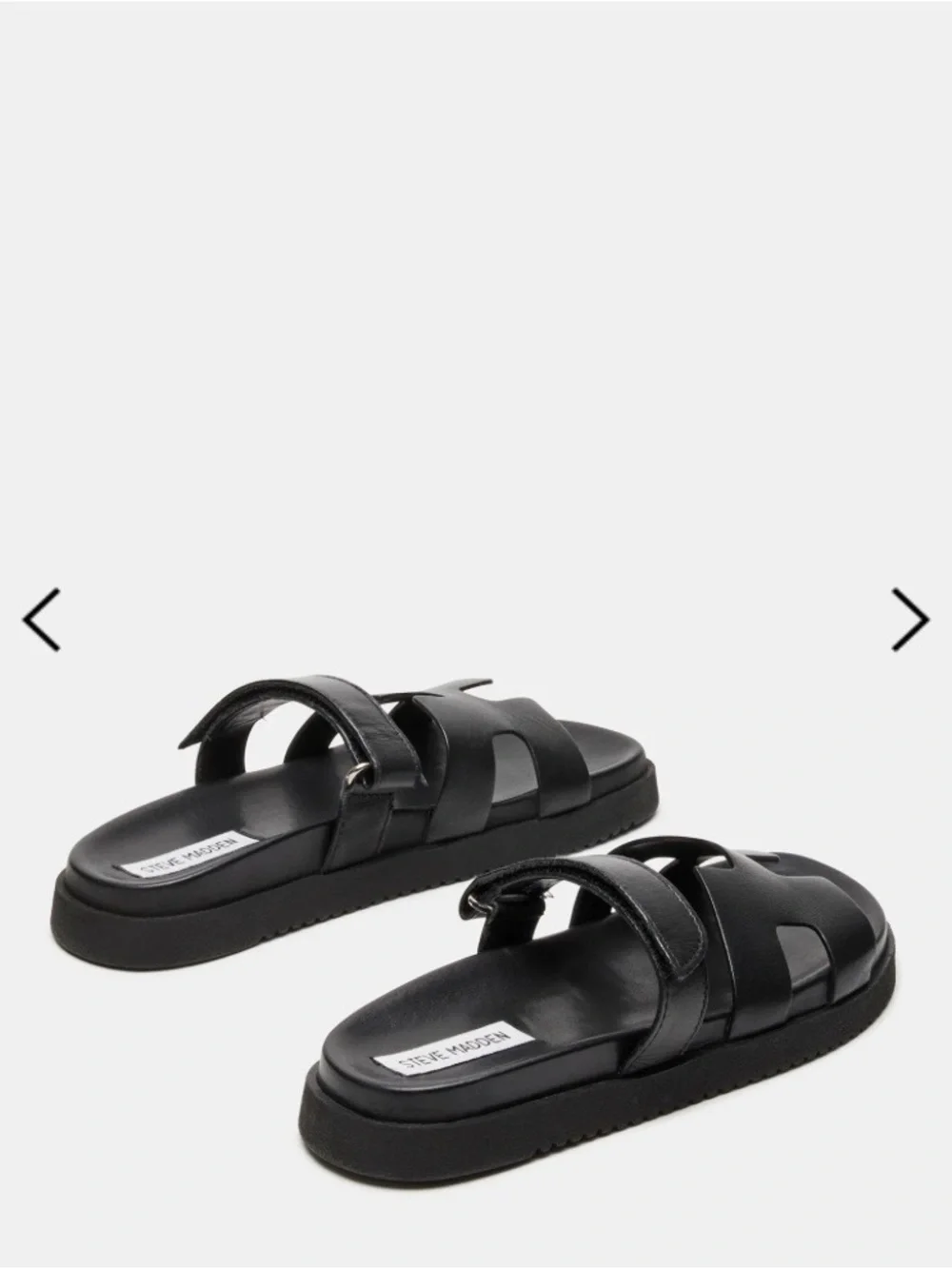 Steve Madden Black Leather Slide Sandals